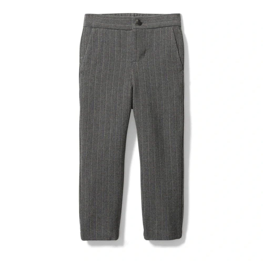 Janie and Jack Grey Wool Pinstripe Joggers - Picture 1 of 13
